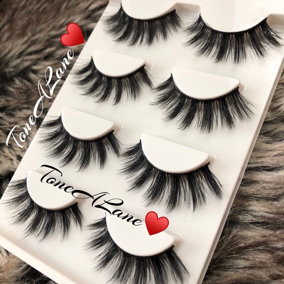 4 Pairs Mink Eyelashes Lashes False Eyelashes Glam - Picture 4 of 4